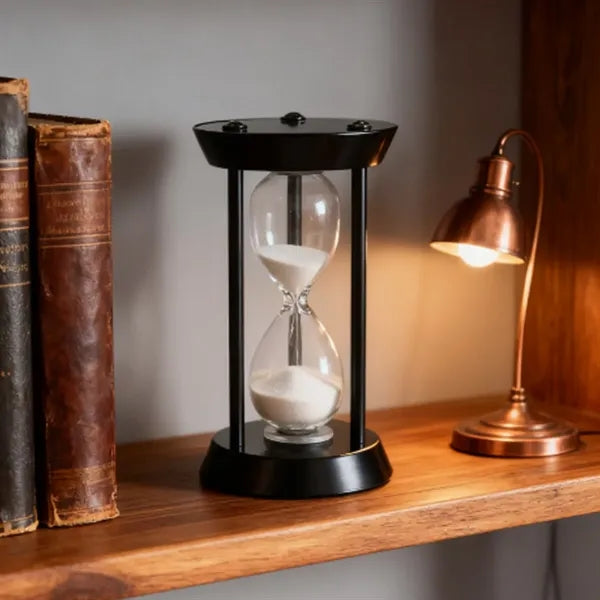 Glass Hourglass Timer with Metal Frame