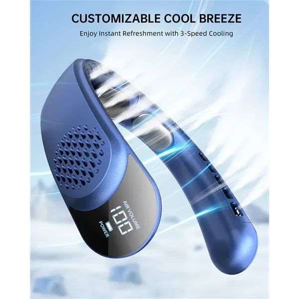 Neck Fan 4000mAh 3 Speed Portable Quiet Adjustable