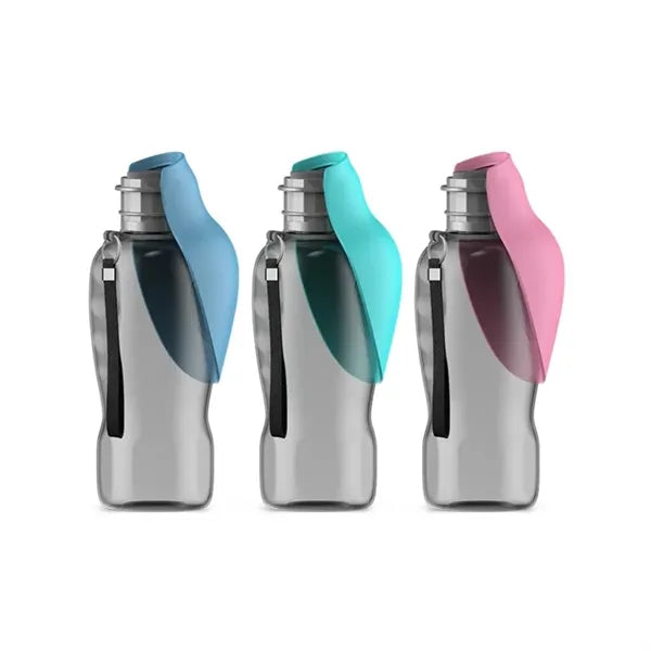Portable Pet Water Bottle with Integrated Trough