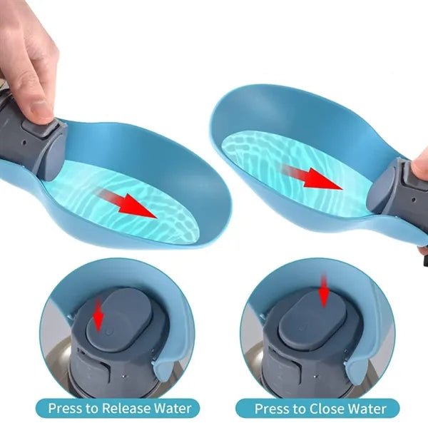 Portable Pet Water Bottle with Integrated Trough