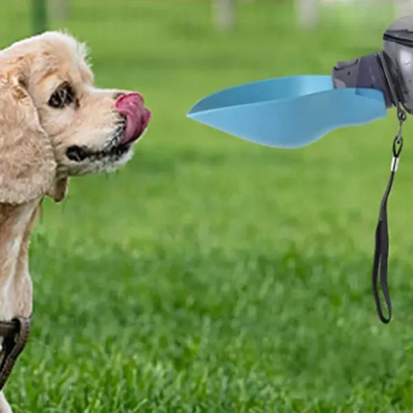 Portable Pet Water Bottle with Integrated Trough