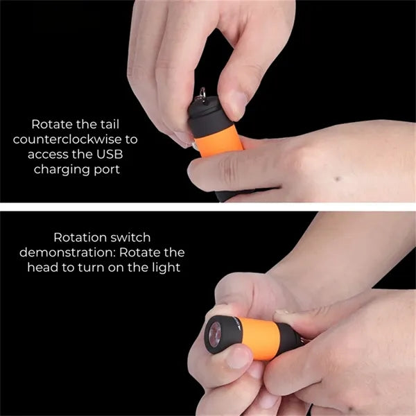 Mini Keychain Flashlight USB Rechargeable Multi Color