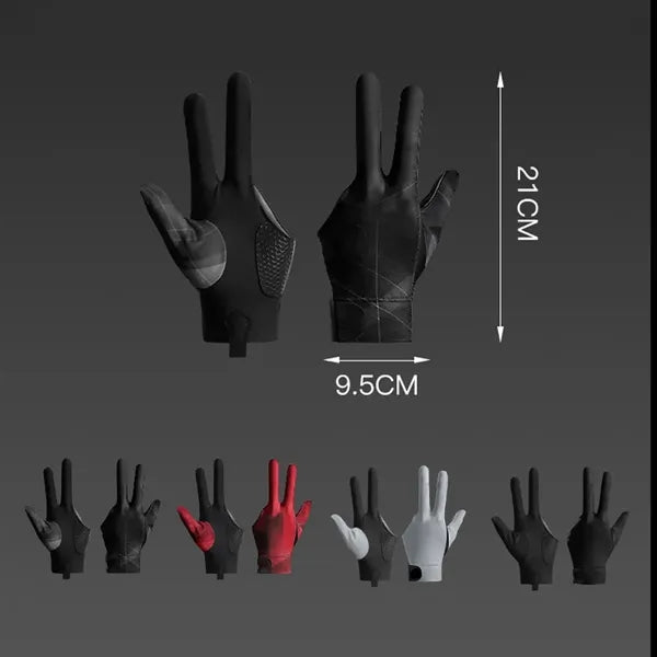 Professional Three-Finger Billiards Gloves