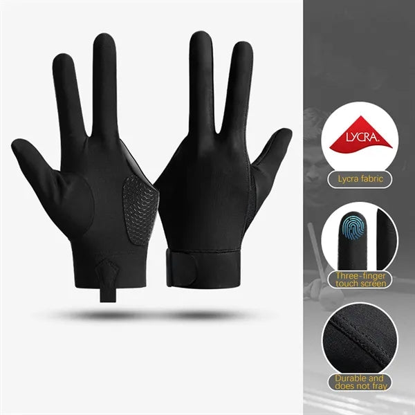 Professional Three-Finger Billiards Gloves