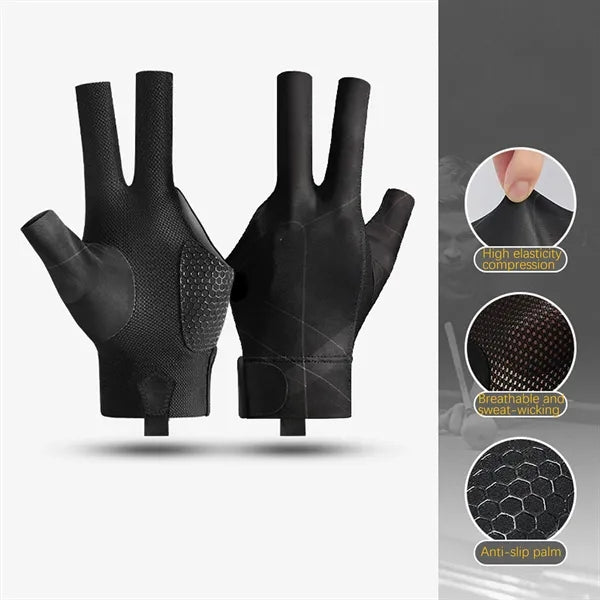 Professional Three-Finger Billiards Gloves