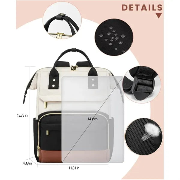 Large Lightweight Waterproof USB Port Baby Diaper Backpack