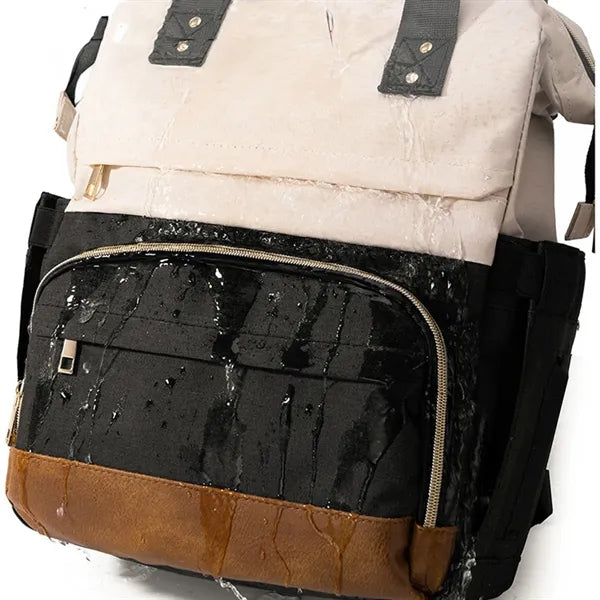Large Lightweight Waterproof USB Port Baby Diaper Backpack