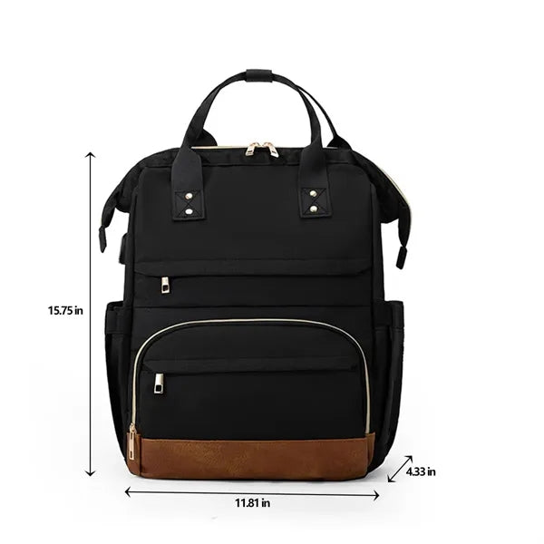 Large Lightweight Waterproof USB Port Baby Diaper Backpack