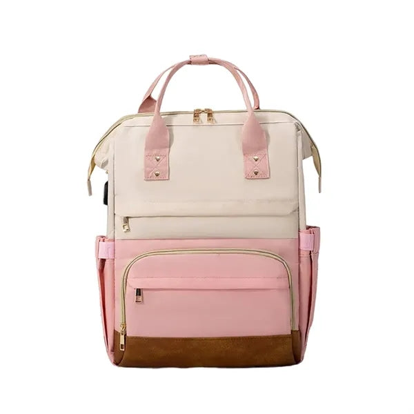 Large Lightweight Waterproof USB Port Baby Diaper Backpack