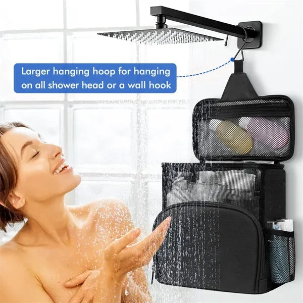 Folding Mesh Hangable Large Capacity Toiletry Hanging Bag