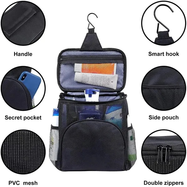 Folding Mesh Hangable Large Capacity Toiletry Hanging Bag