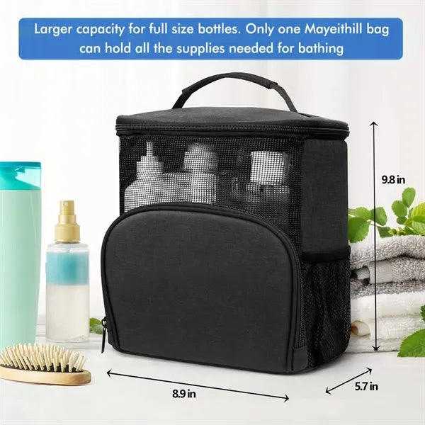 Folding Mesh Hangable Large Capacity Toiletry Hanging Bag