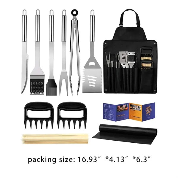 Outdoor grilling accessories 11pcs BBQ tools set with apron
