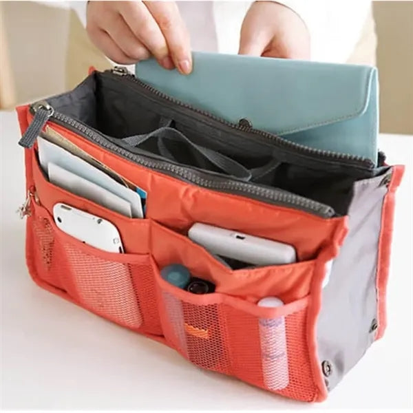 Multi-Pocket Lightweight Large Zipper Cosmetic Bag-in-Bag
