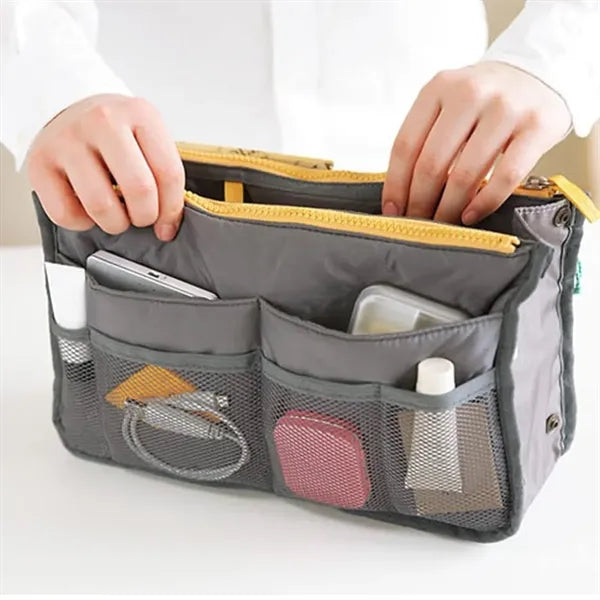 Multi-Pocket Lightweight Large Zipper Cosmetic Bag-in-Bag