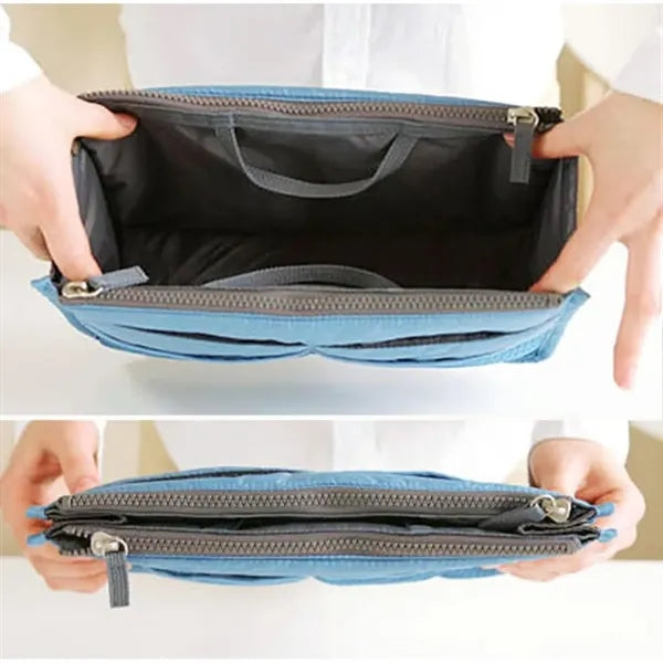 Multi-Pocket Lightweight Large Zipper Cosmetic Bag-in-Bag