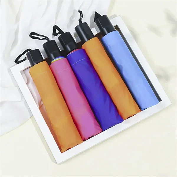 Folding Portable Travel Rainbow Umbrella For Rain And Wind