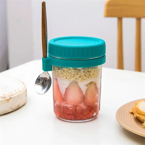 13.5-oz Overnight Measuring Oats Jars with Spoon and Lid