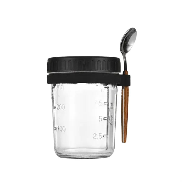 13.5-oz Overnight Measuring Oats Jars with Spoon and Lid