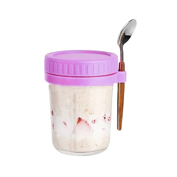 13.5-oz Overnight Measuring Oats Jars with Spoon and Lid
