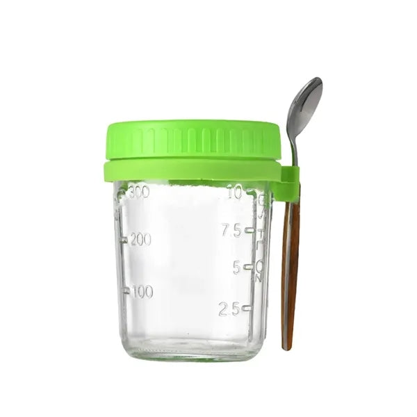 13.5-oz Overnight Measuring Oats Jars with Spoon and Lid