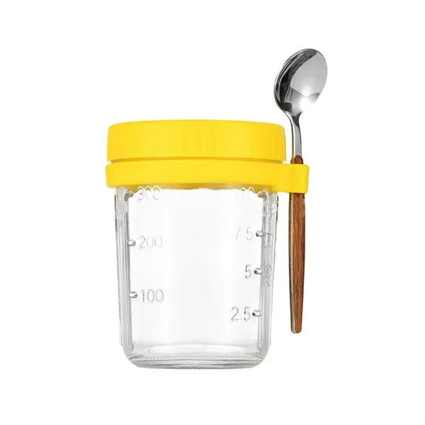 13.5-oz Overnight Measuring Oats Jars with Spoon and Lid