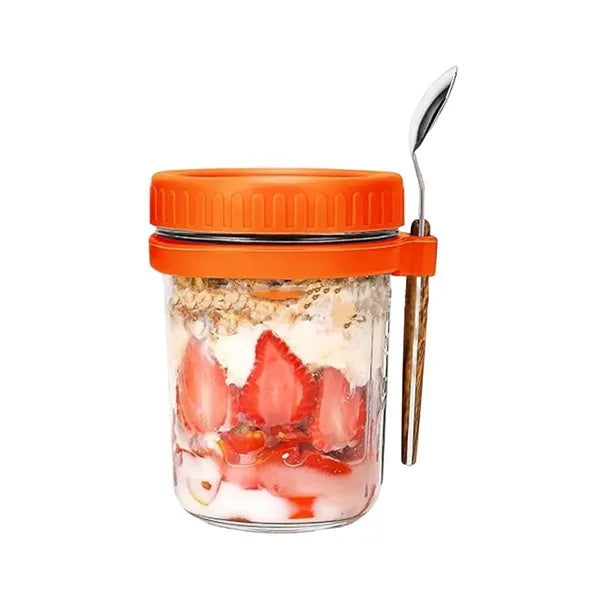 13.5-oz Overnight Measuring Oats Jars with Spoon and Lid