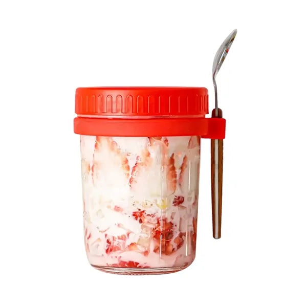 13.5-oz Overnight Measuring Oats Jars with Spoon and Lid