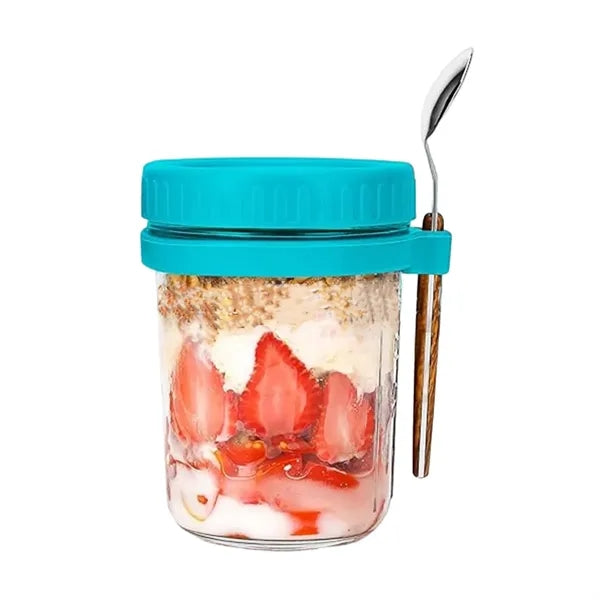 13.5-oz Overnight Measuring Oats Jars with Spoon and Lid