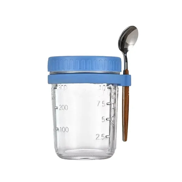 13.5-oz Overnight Measuring Oats Jars with Spoon and Lid