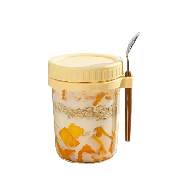 13.5-oz Overnight Measuring Oats Jars with Spoon and Lid