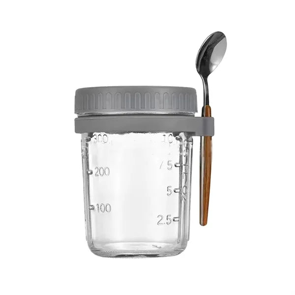 13.5-oz Overnight Measuring Oats Jars with Spoon and Lid