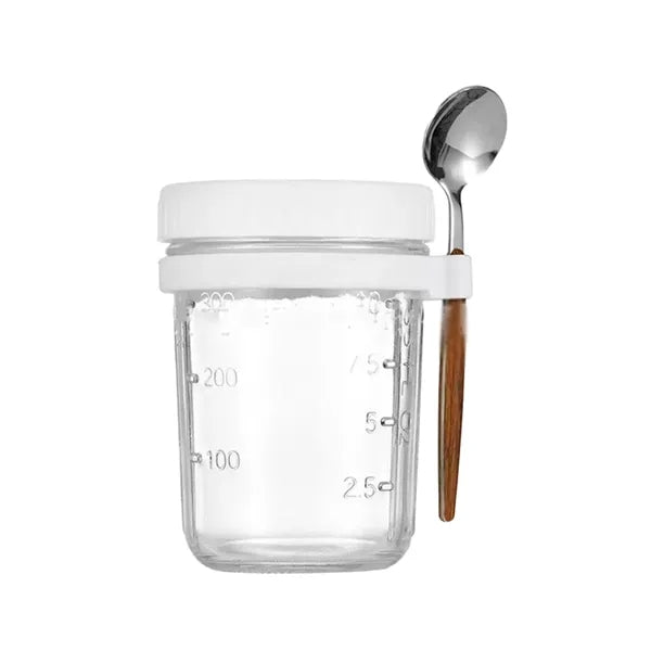 13.5-oz Overnight Measuring Oats Jars with Spoon and Lid
