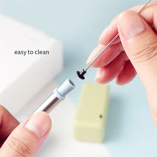Stainless Steel Silicone Telescopic Straw with Clean Brush