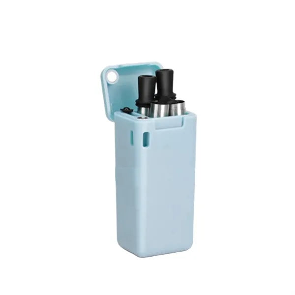 Stainless Steel Silicone Telescopic Straw with Clean Brush