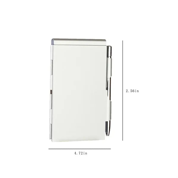 Small Pocket Notebook Notepad Aluminum Case With Metal Pen