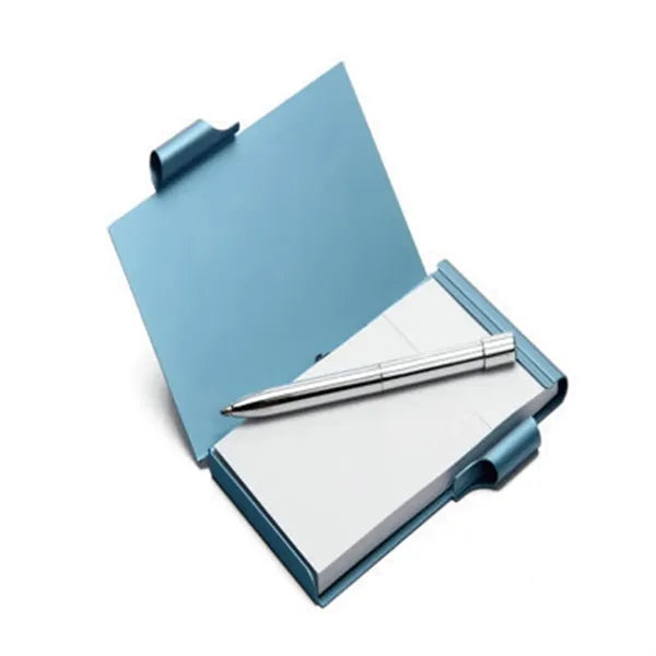 Small Pocket Notebook Notepad Aluminum Case With Metal Pen