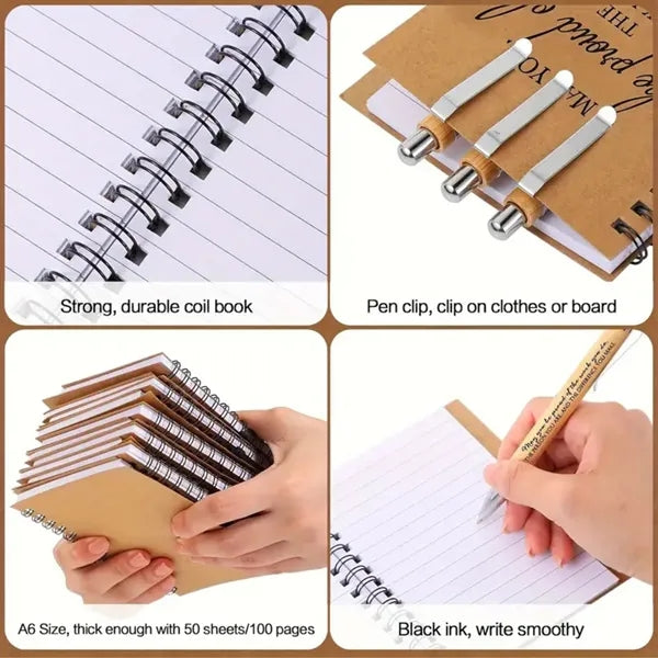 Kraft Spiral Notebook With Pen