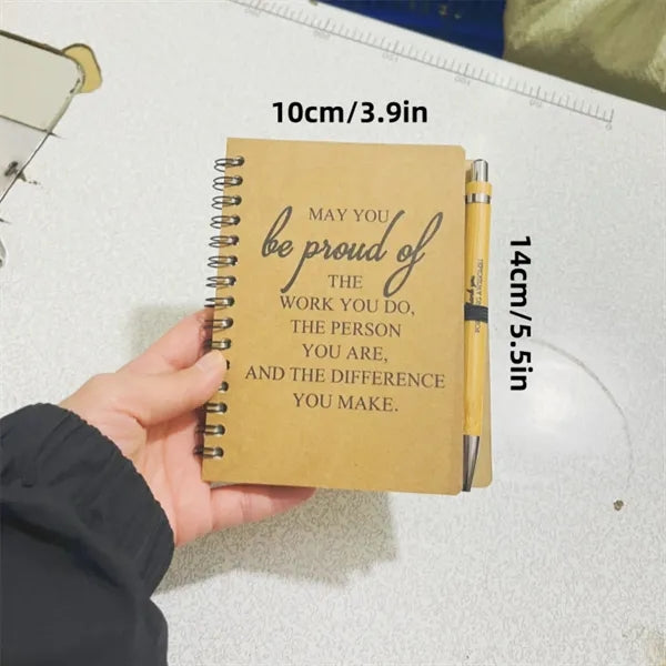 Kraft Spiral Notebook With Pen