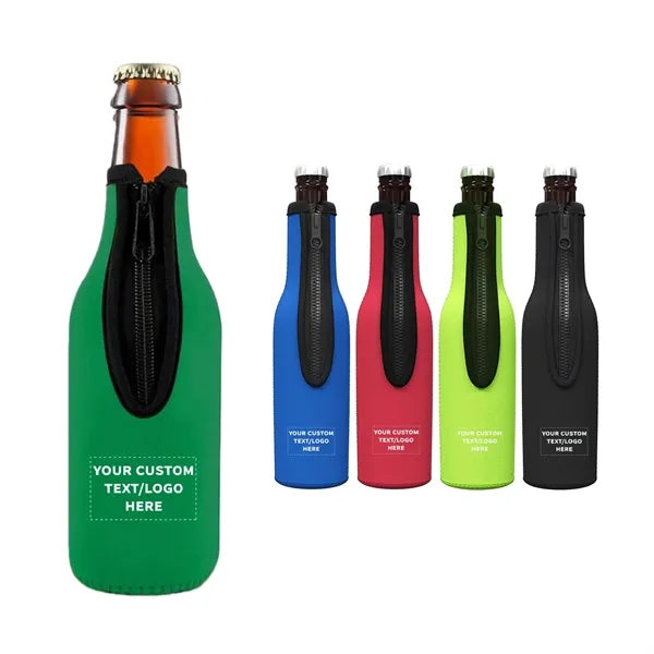 Zipper Neoprene Bottle Cooler