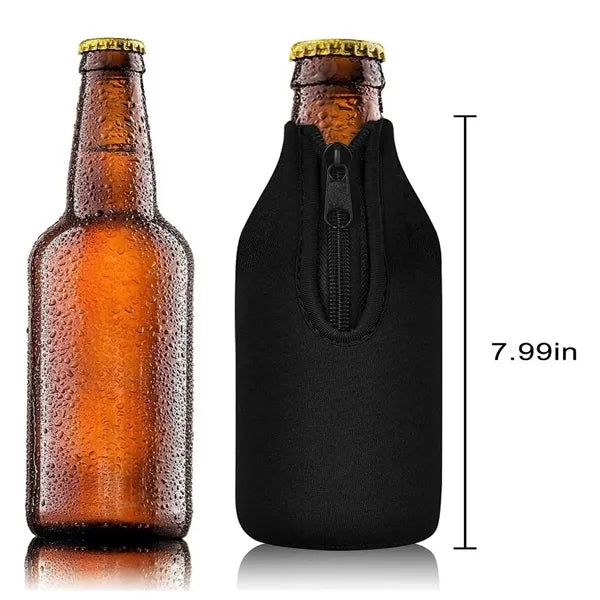 Zipper Neoprene Bottle Cooler