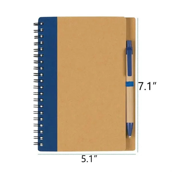 Kraft Paper Spiral Notebook with Pen