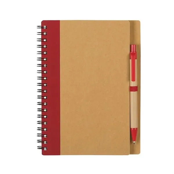 Kraft Paper Spiral Notebook with Pen