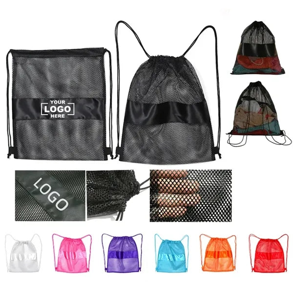 Mesh Drawstring Pouch Bag