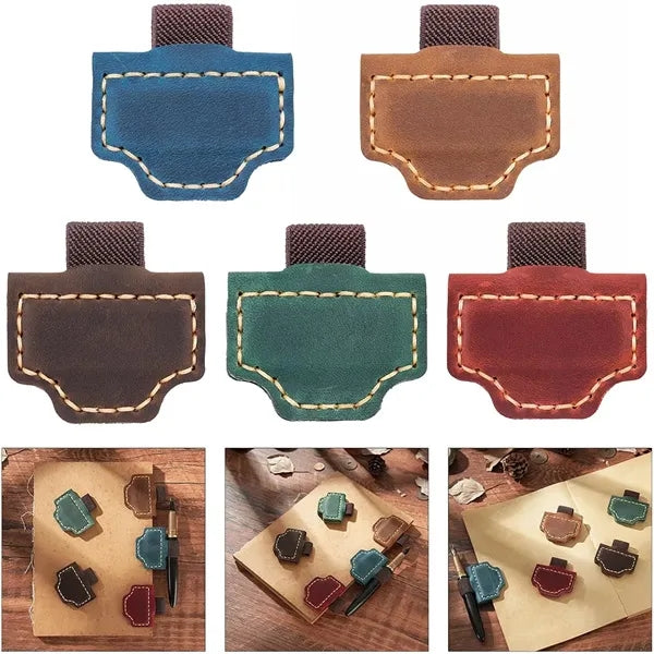 Leather Magnetic Bookmark With Pen Holder Design For Reading