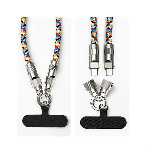 Portable Charging Cable Anti-Theft 2-In-1 Cellphone Lanyard