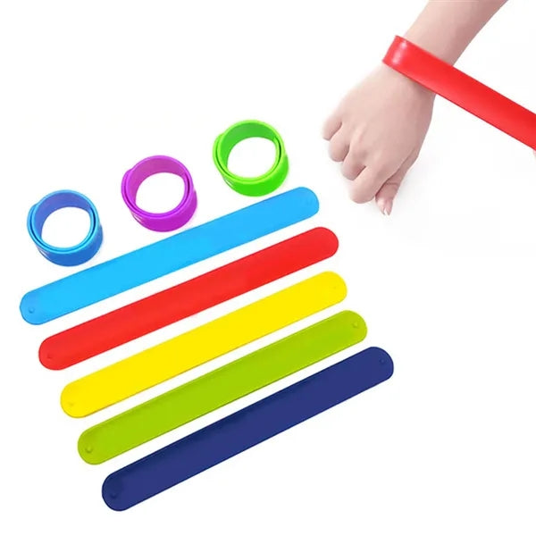 Logo Wide Slap Silicone Band Rubber Snap Wristband
