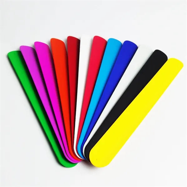 Logo Wide Slap Silicone Band Rubber Snap Wristband