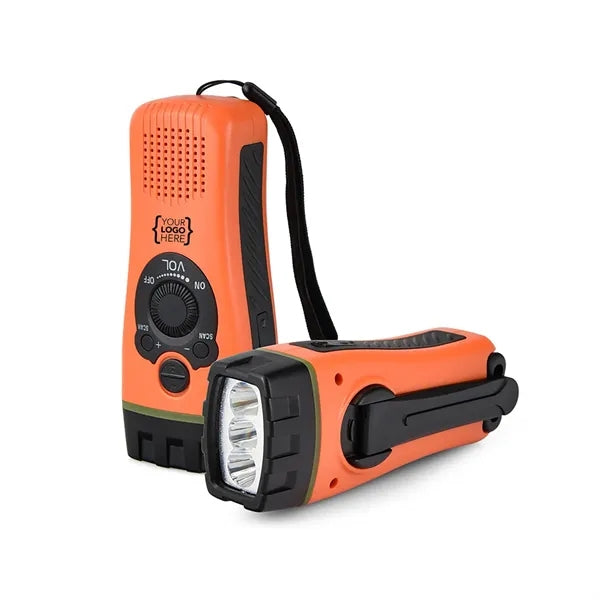 Emergency Hand Crank Flashlights Alert Radio