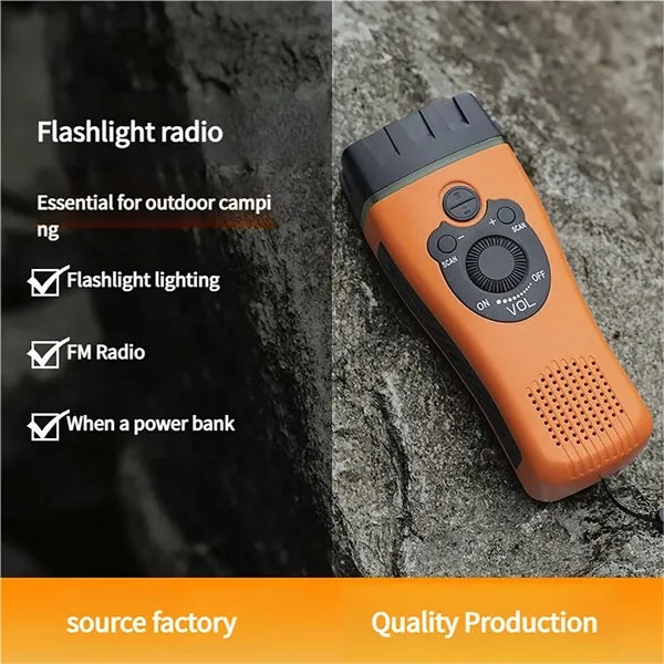 Emergency Hand Crank Flashlights Alert Radio